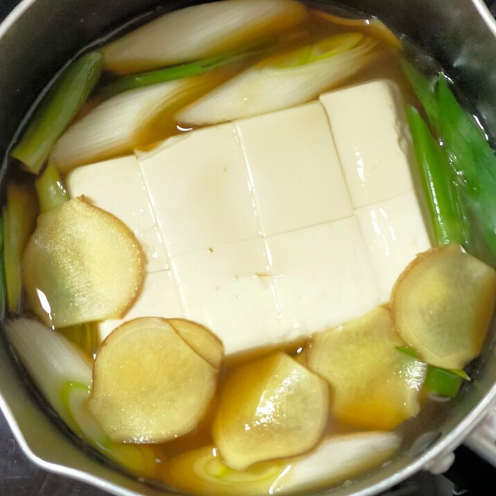 豆腐と葱の生姜煮
